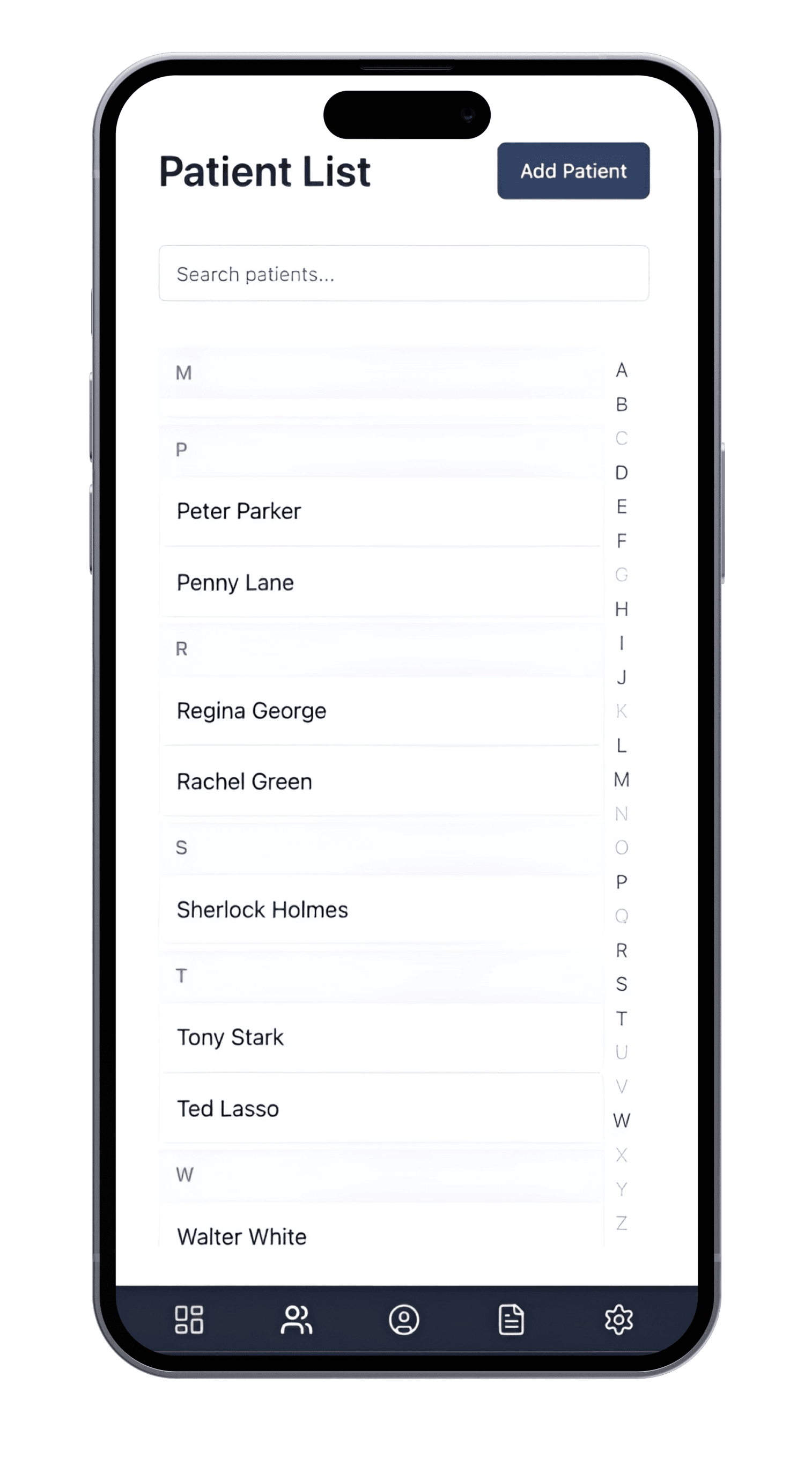 Comprehensive patient management interface with detailed clinical records