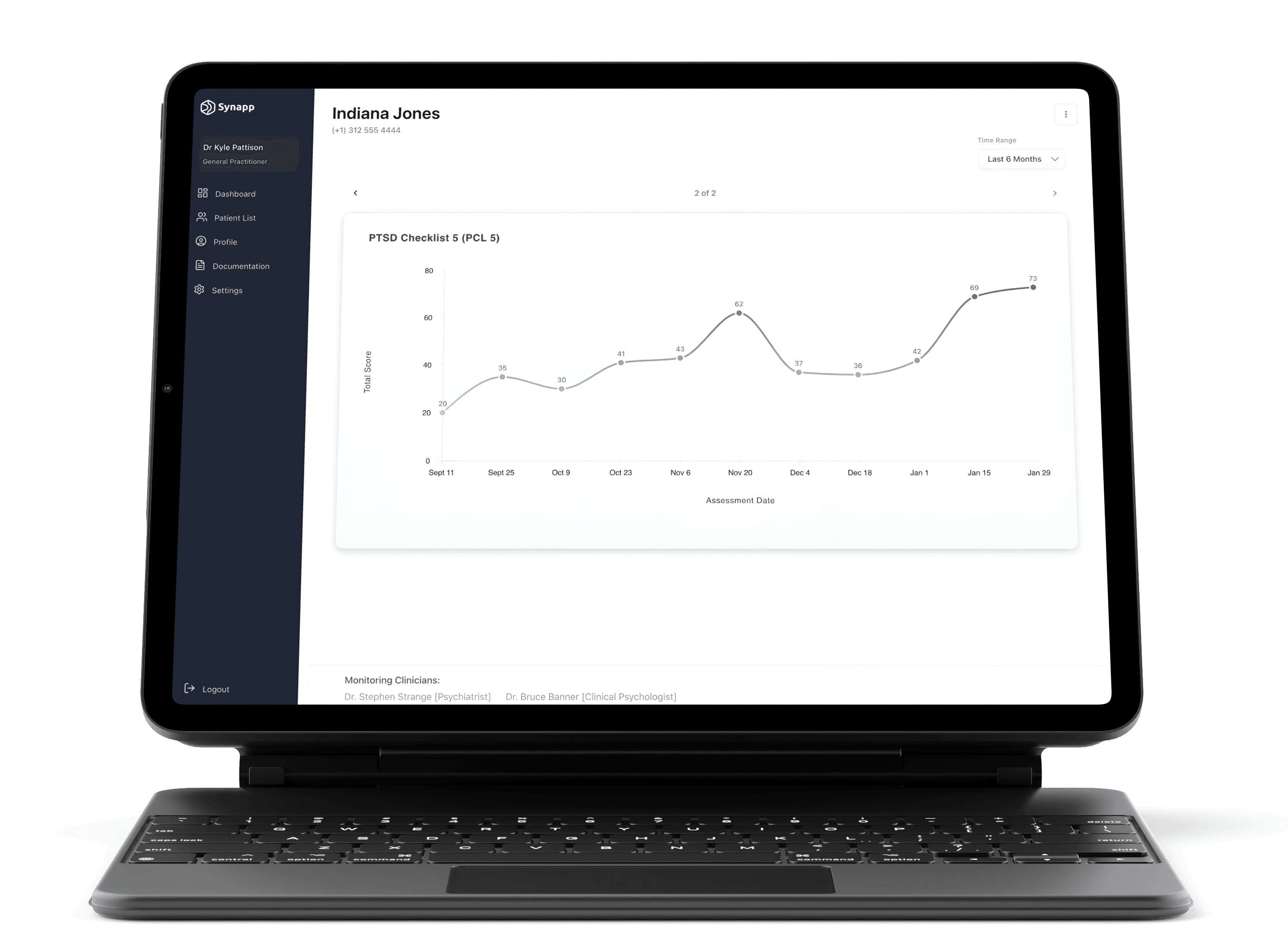 Detailed analytics dashboard for rating scale trends and outcomes